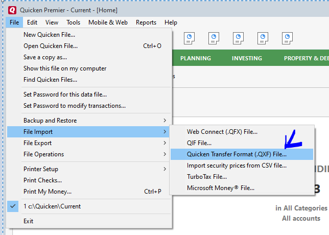 convert quicken for windows data file to quicken essentials for mac