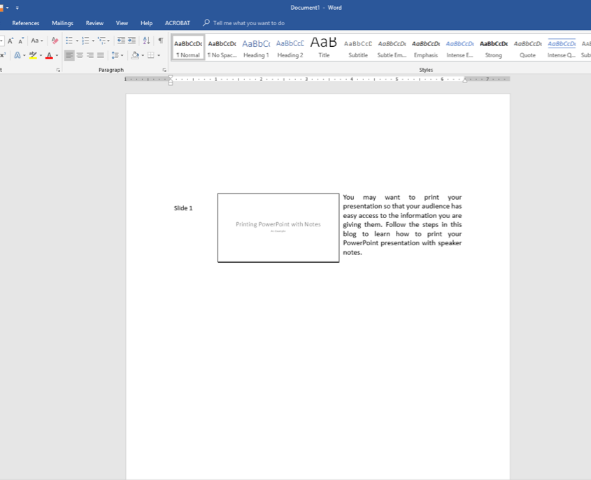 print powerpoint version slides with lines for notes - mac - 2018